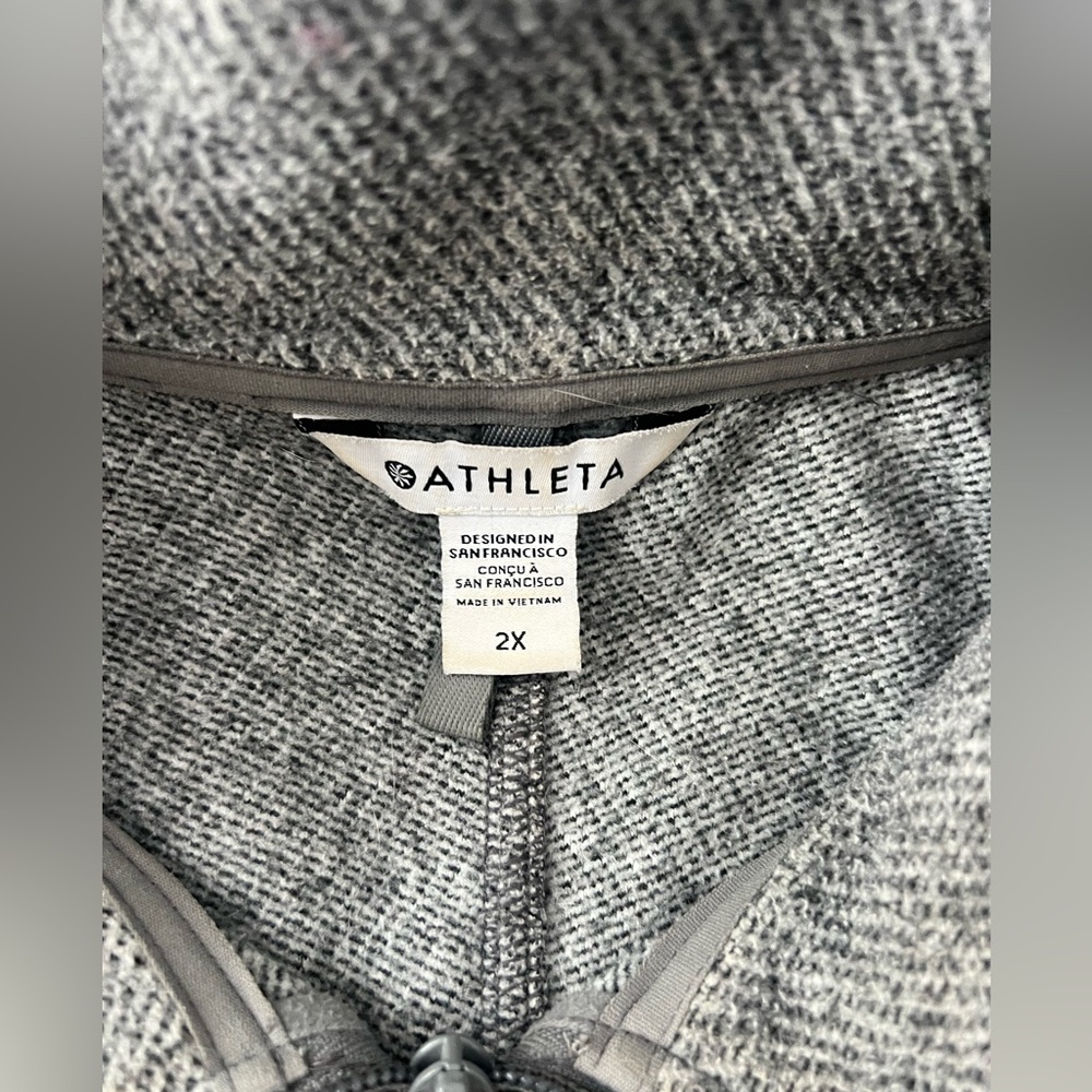 Athleta Stroll Fleece Full Zip Jacket Heather Gray Size 2X Lightweight - Picture 6 of 8